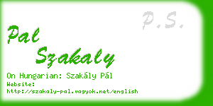 pal szakaly business card