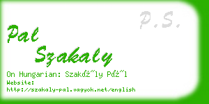 pal szakaly business card